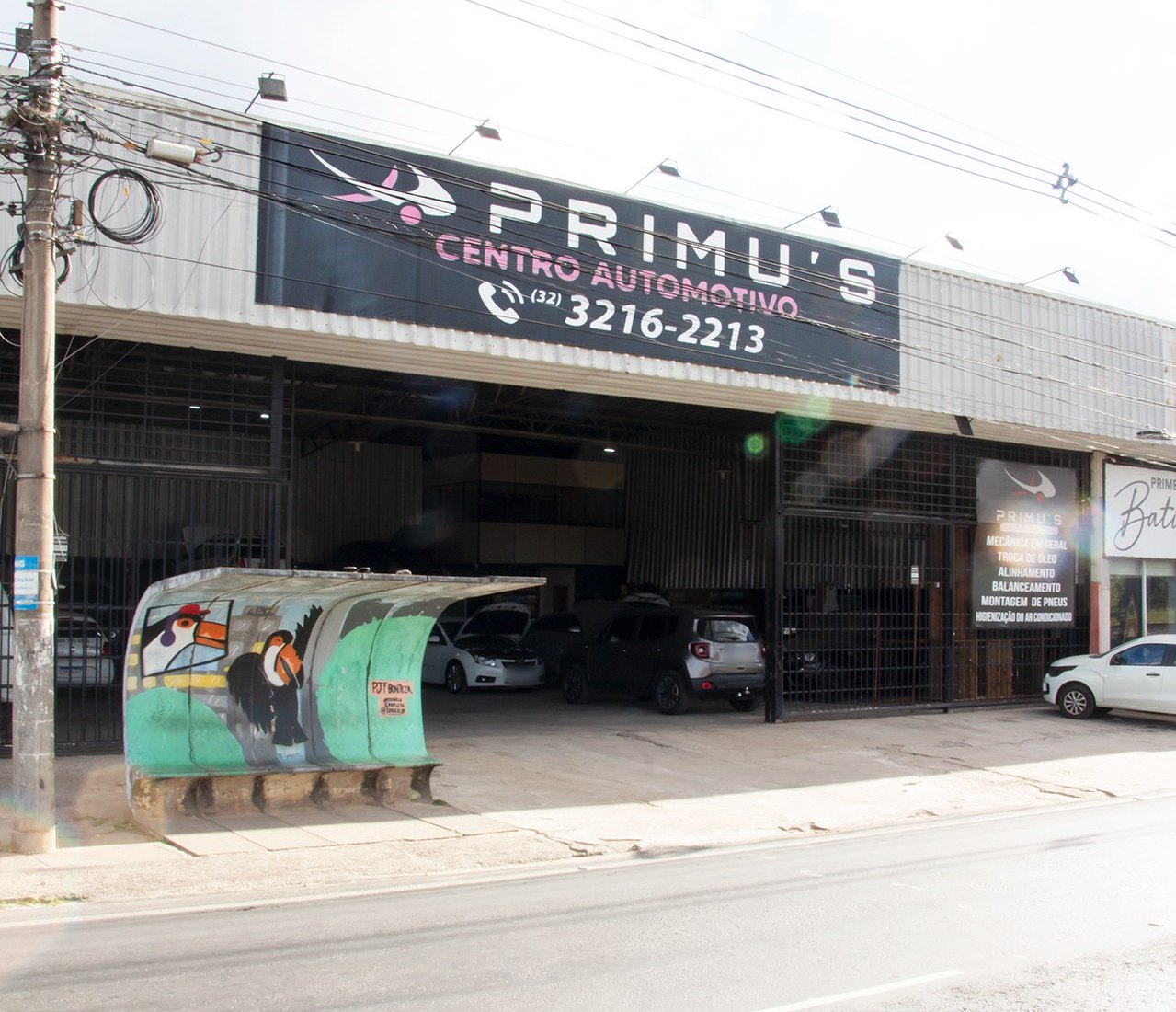 Fachada da Primu's Centro Automotivo na Av. JK